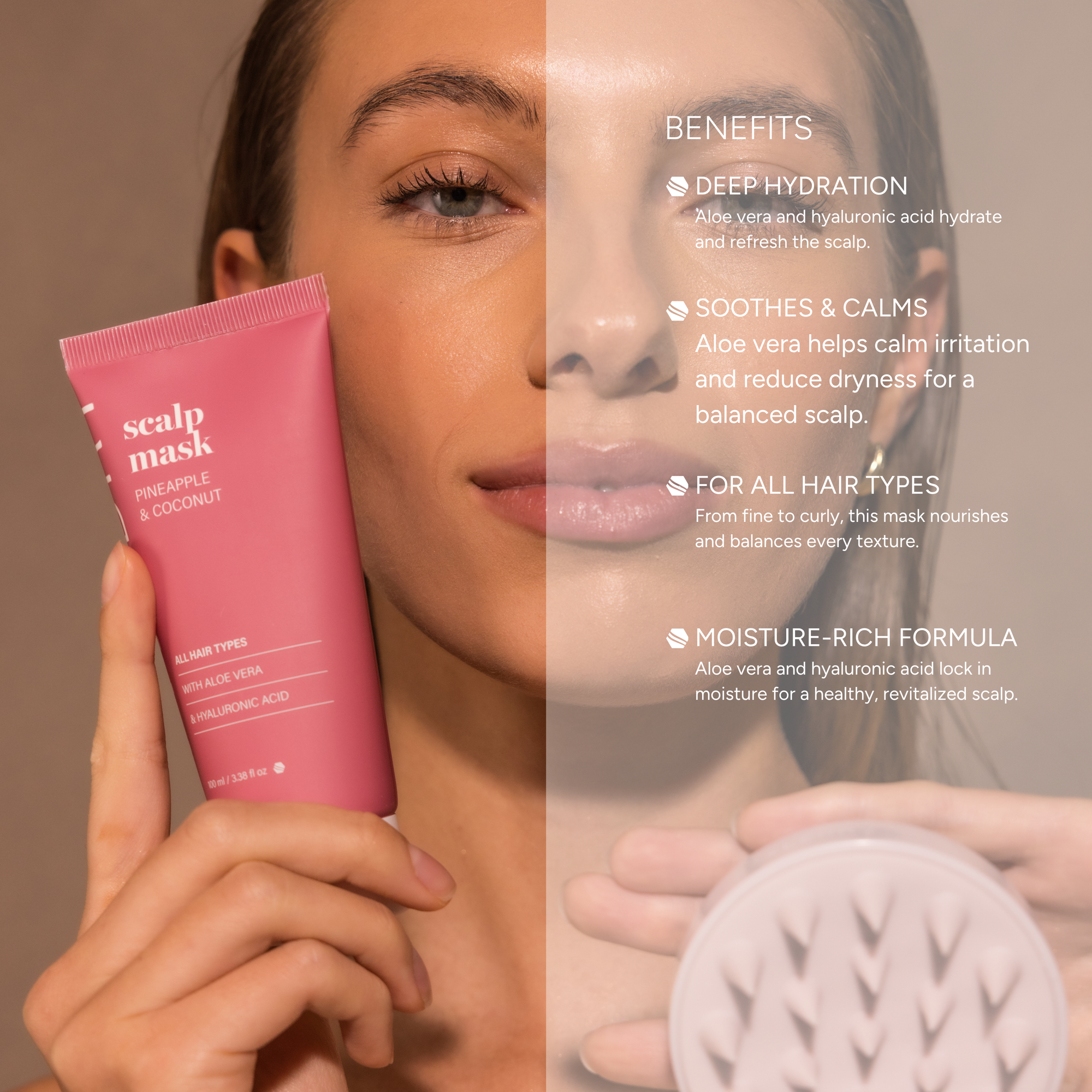 Pineapple &amp; Coconut Scalp Mask 100ml – Soothing &amp; Hydrating with Aloe Vera &amp; Hyaluronic Acid